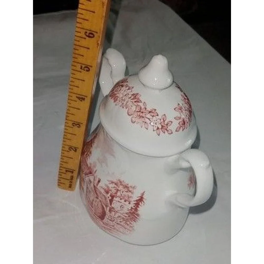 J & G Meakin Romantic England Sandford Transferware Ironstone Covered Sugar Bowl